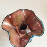 Paire de bougeoirs en cuivre émaillé de Limoges par Marylou