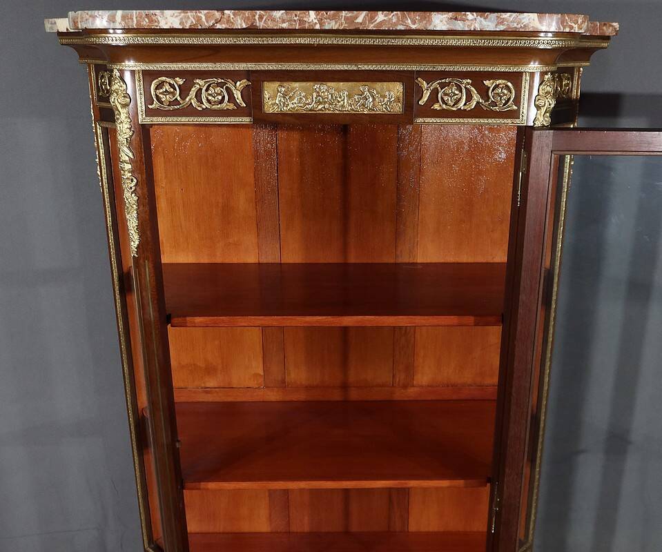 Mahogany Showcase, Transition Louis XV Louis XVI style – 1900