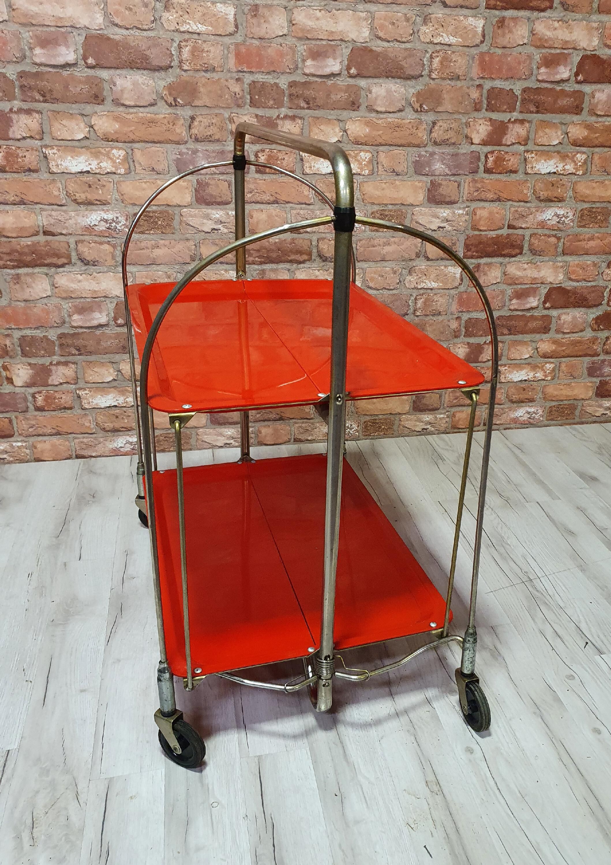 Foldable bar on wheels, Germany, 1970s Bremshey Dinett