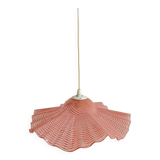 Pink molded glass pendant light