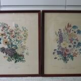 Framed Vilmorin lithograph, bouquet No 7, 1857, E. Champin