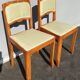 Pair of chairs Art Deco apple green fabric