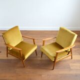 Pair of Scandinavian teak armchairs 1960s