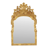 Grand miroir en bois classique, style rococo chinoiserie, 124 cm