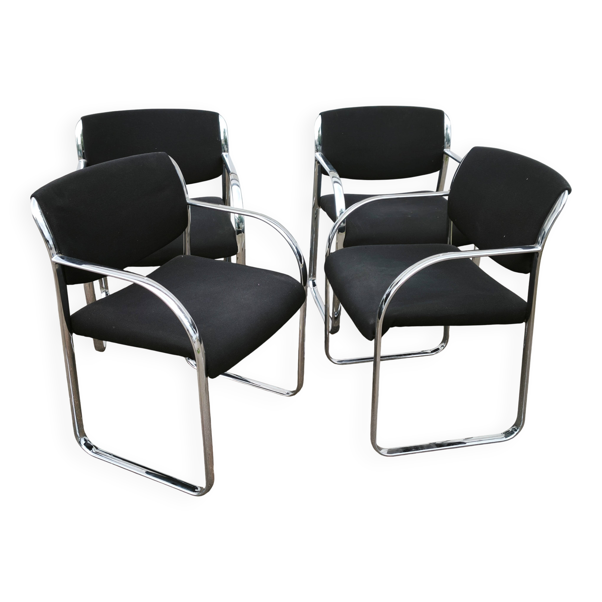 Suite de 4 fauteuils vintage Strafor