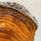 Table basse brutaliste bois et rotin
