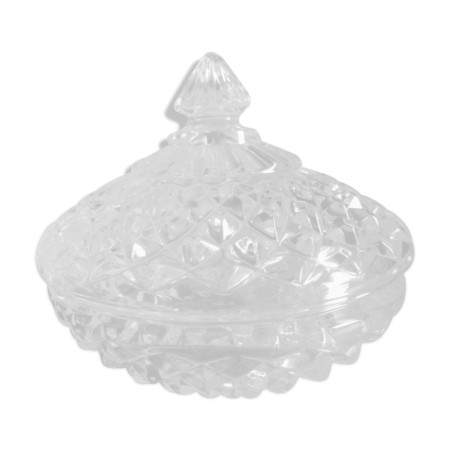 Bonbonnière or sugar bowl in arques crystal