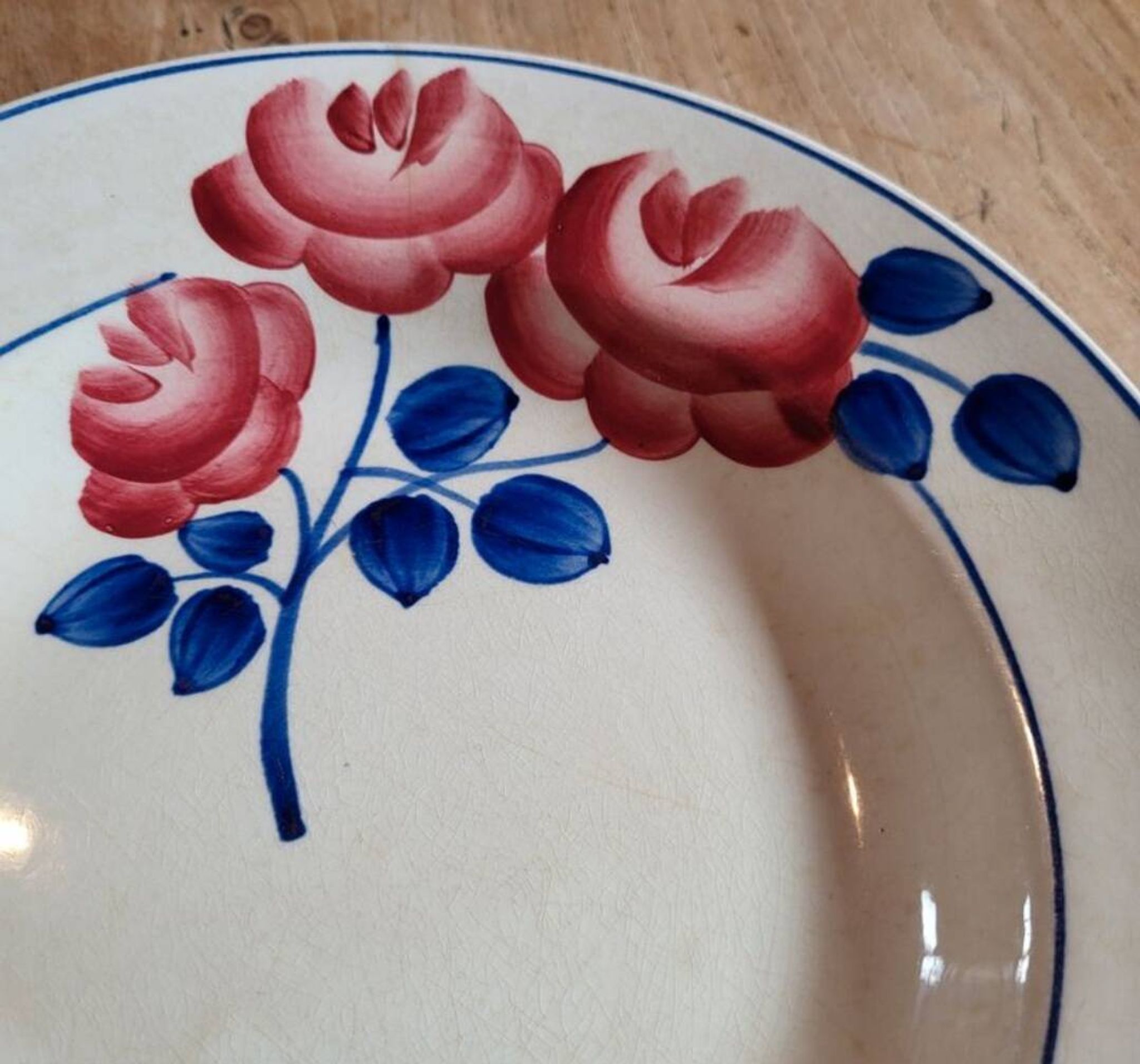 Lot 2 Art Deco plates ▪︎ Hippolyte Boulenger ▪︎ Red Rose