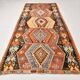 Red & Green Wide Turkish Runner Rug, 163x169cm