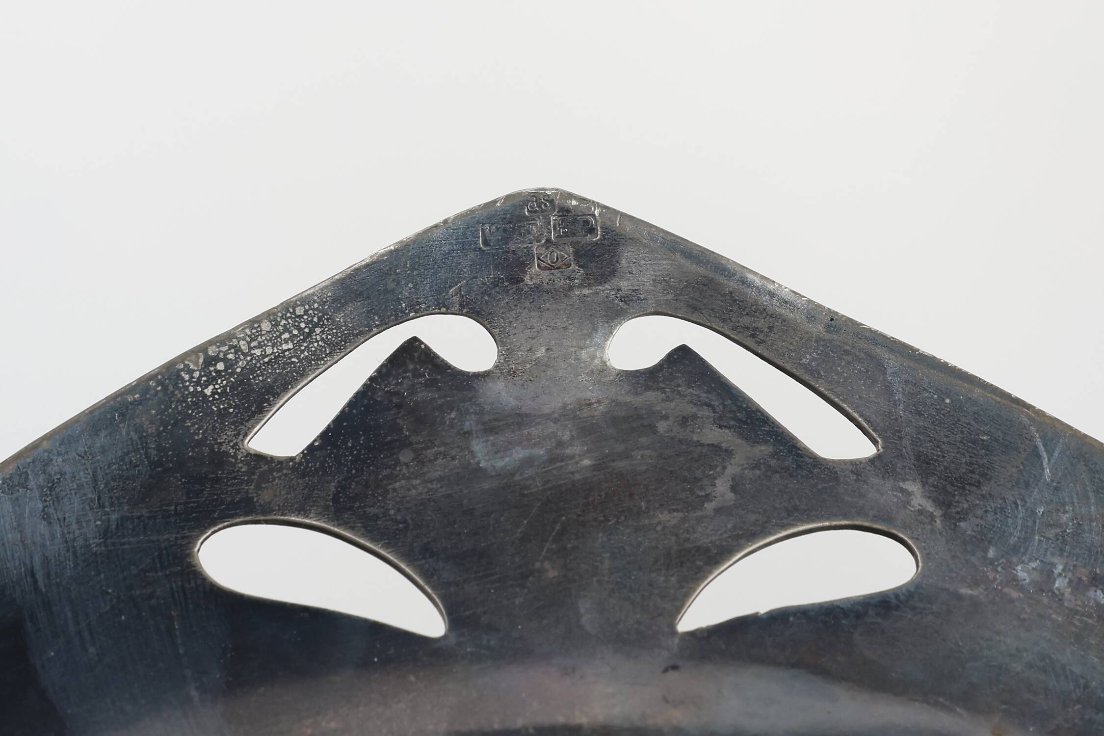 Art Nouveau triangular tin pewter dish, The Netherlands ca. 1900