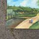 Oil painting landscape countryside signed Louroy - Characters