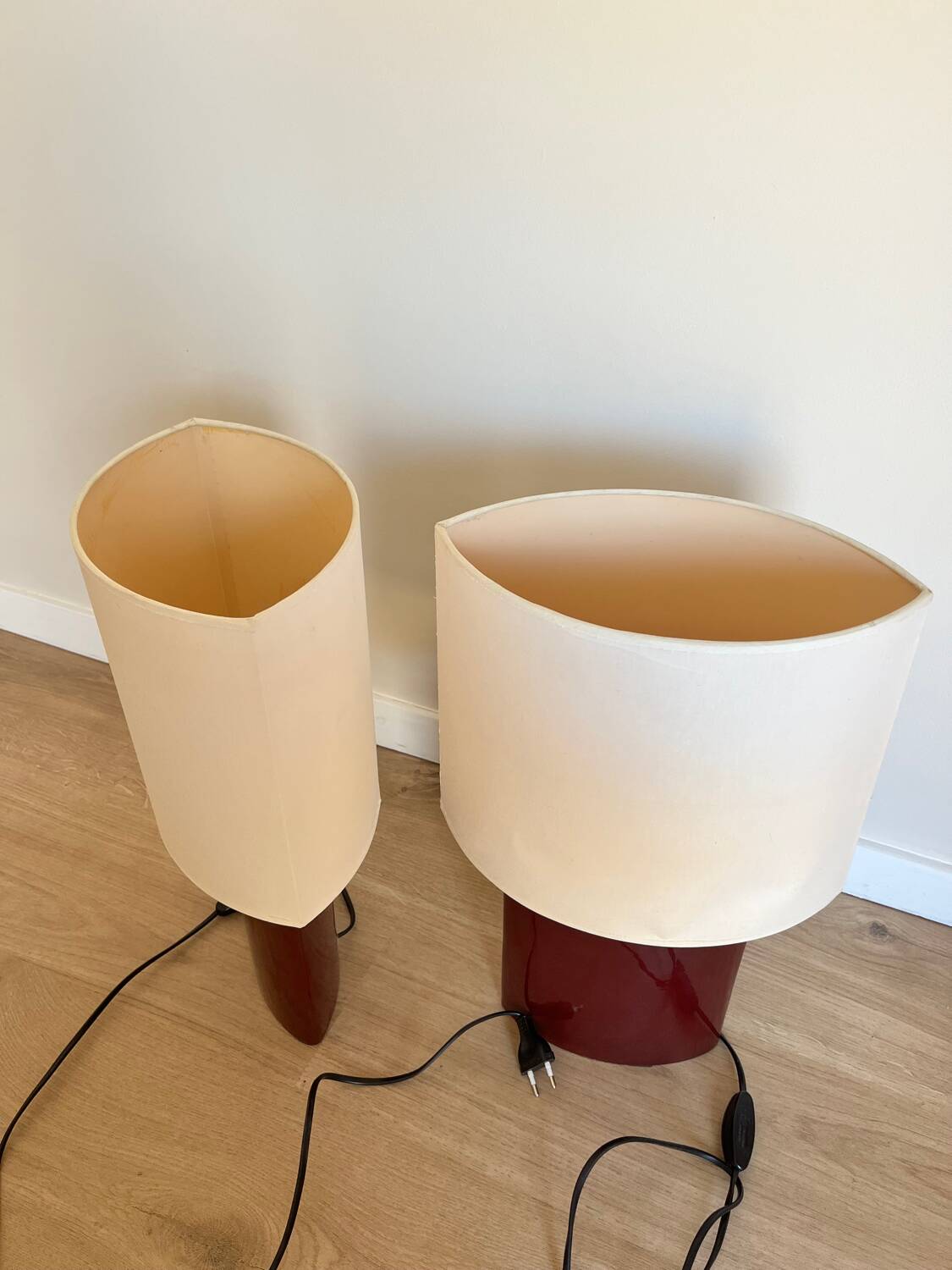 Duo de lampe forme amande céramique