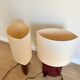 Duo de lampe forme amande céramique