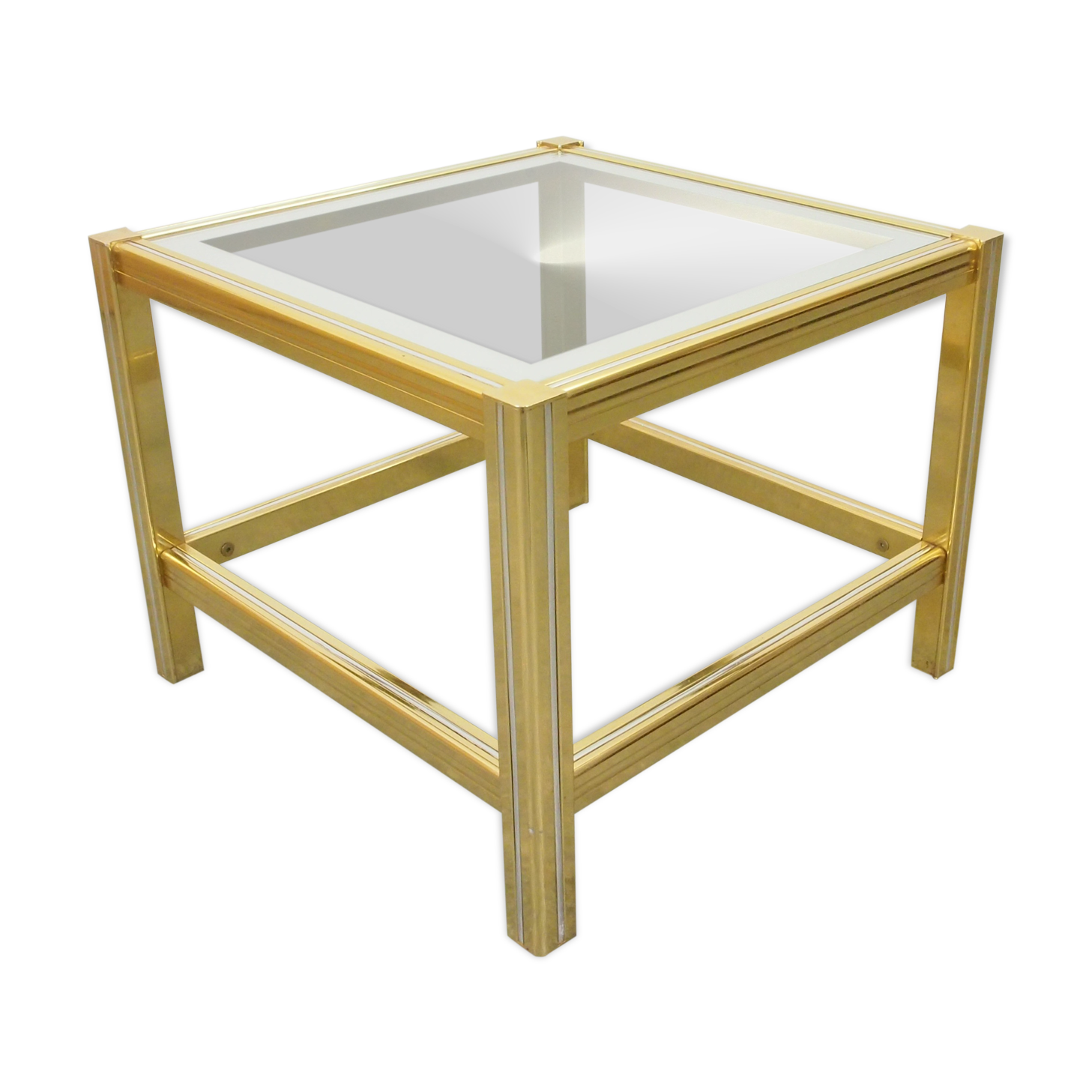 Vintage brass Hollywood Regency sidetable Belgochrom