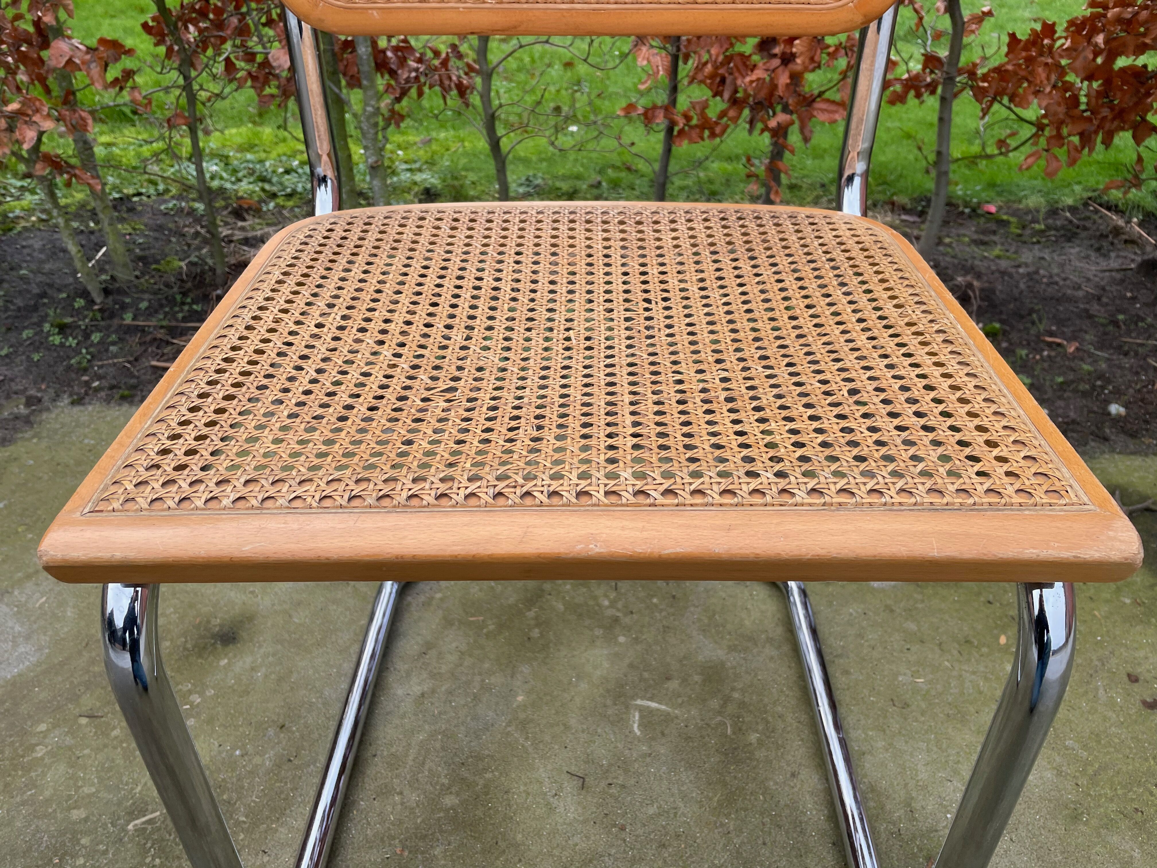 Lot of 4 Chairs Model Cesca designed by Marcel Breuer