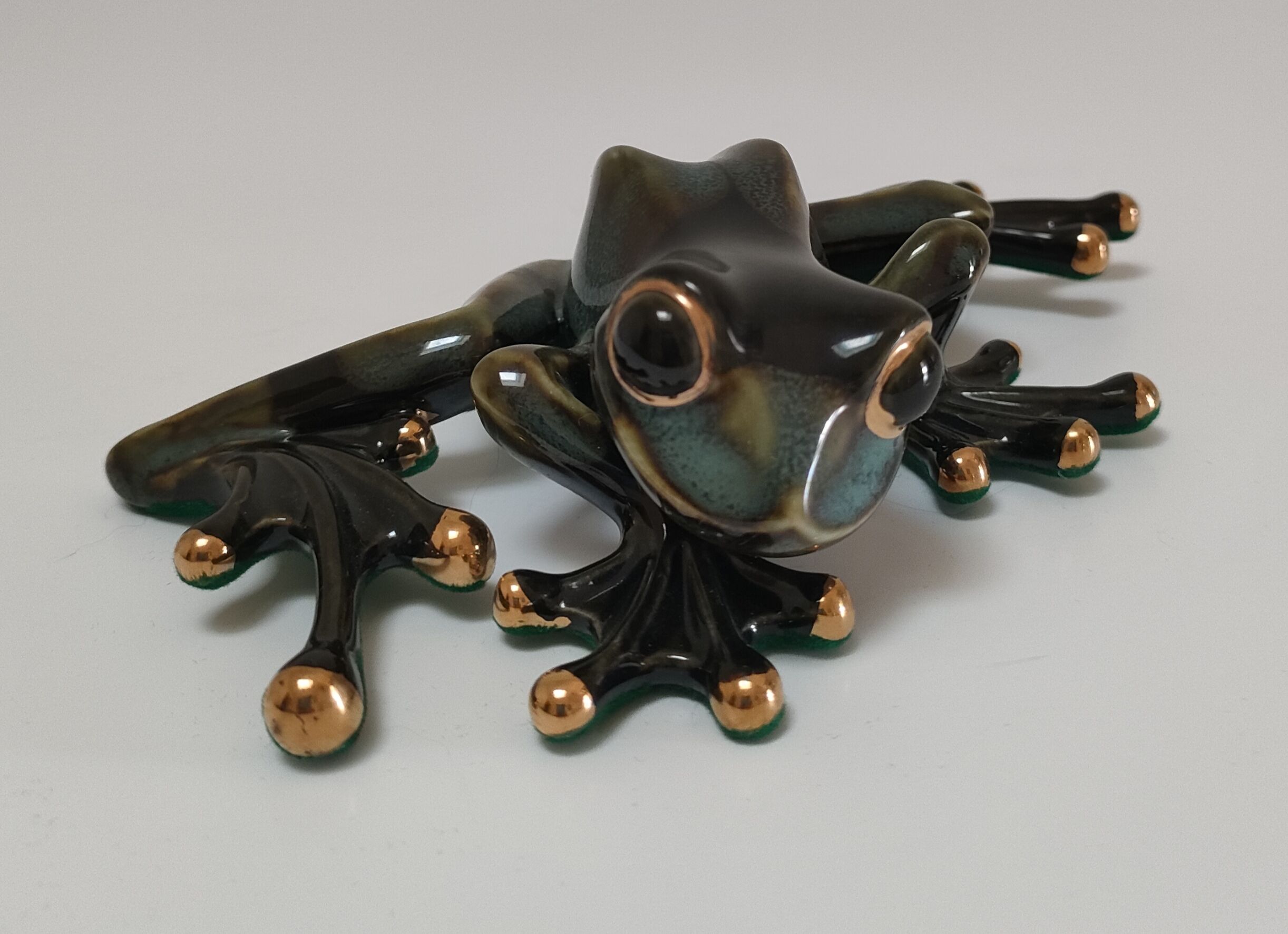 Vintage glazed ceramic tree frog