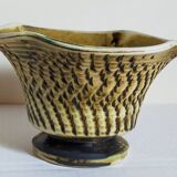 Ceramic planter with vintage scarifications from the 1950s