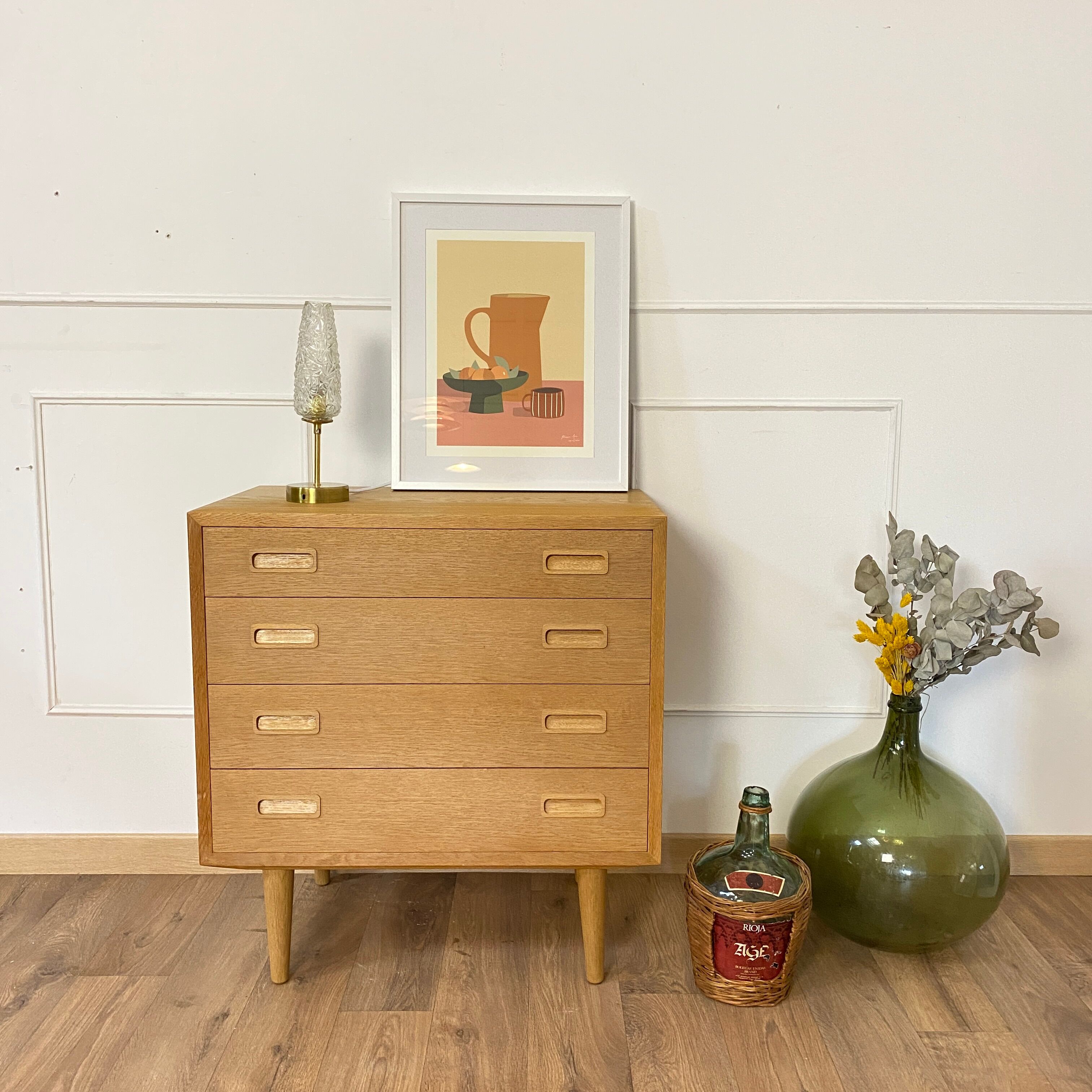 Scandinavian oak chest of drawers by Hundevad