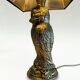 Vintage owl lamp in gold metal – Deknudt – Hollywood Regency style