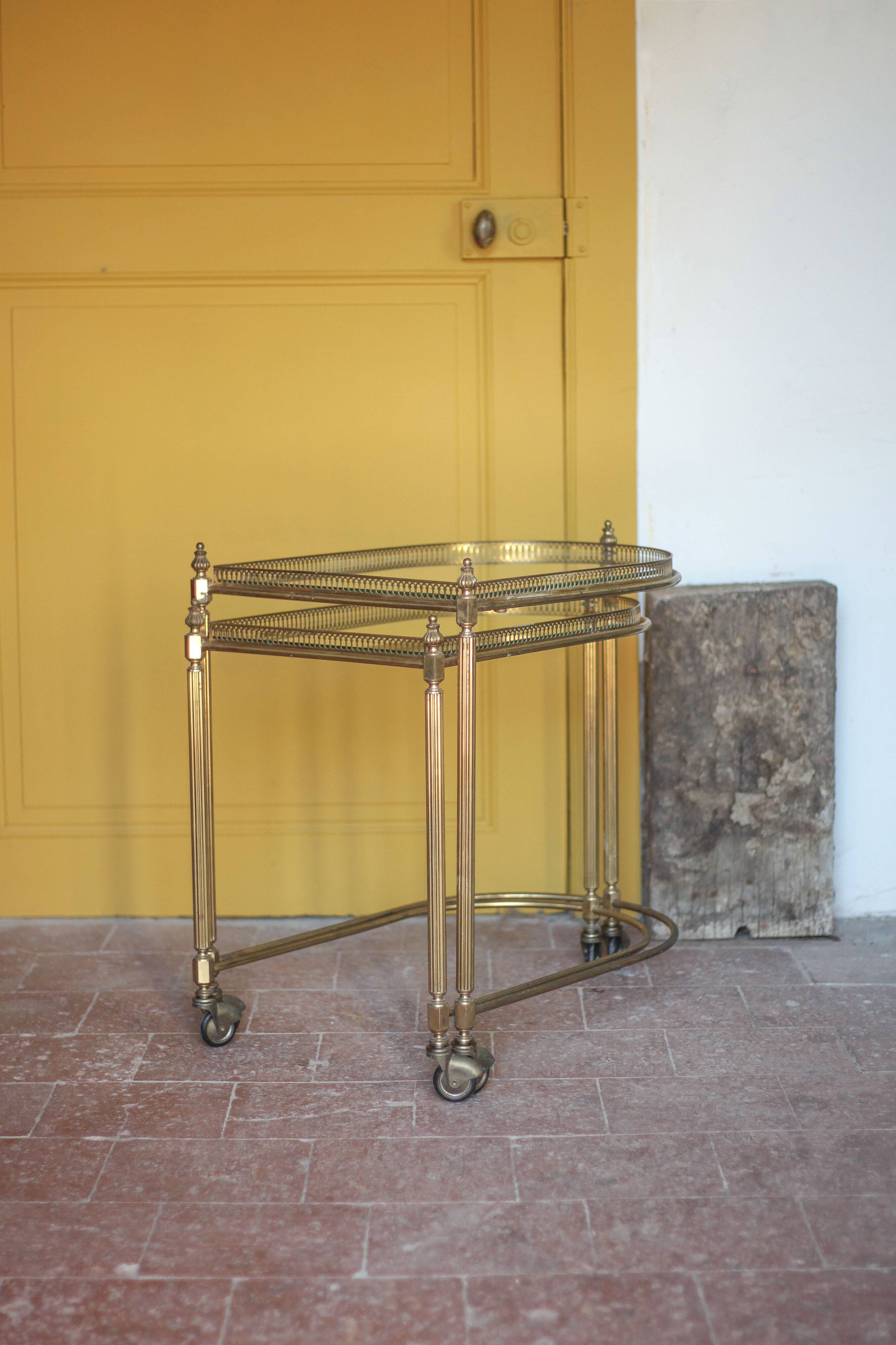 Vintage sideboard, living room furniture, nesting side tables, accent furniture.