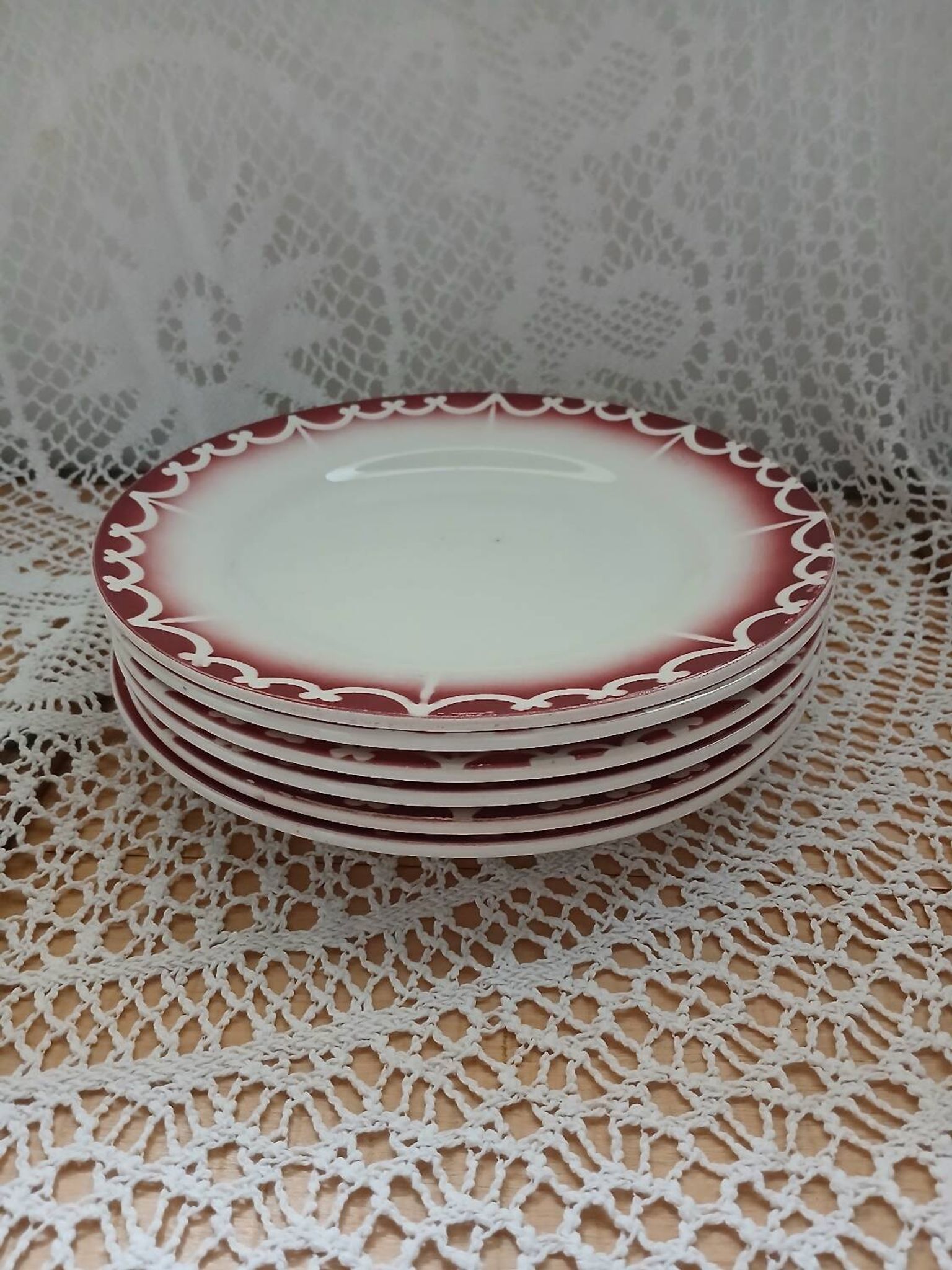 6 old Digoin and Sarreguemines dinner plates