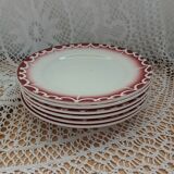 6 assiettes plates anciennes Digoin et Sarreguemines