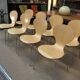 Lot de 4 chaises design métal et bois 1970 empilables