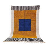 Grand tapis berbère en laine pure fait main traditionnelle taille 3/4 m