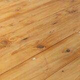 Unique dining table with cast iron base and solid wood top