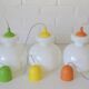 Set of 3 vintage Pop Art pendant lights 1970 Retro hanging bar lamps