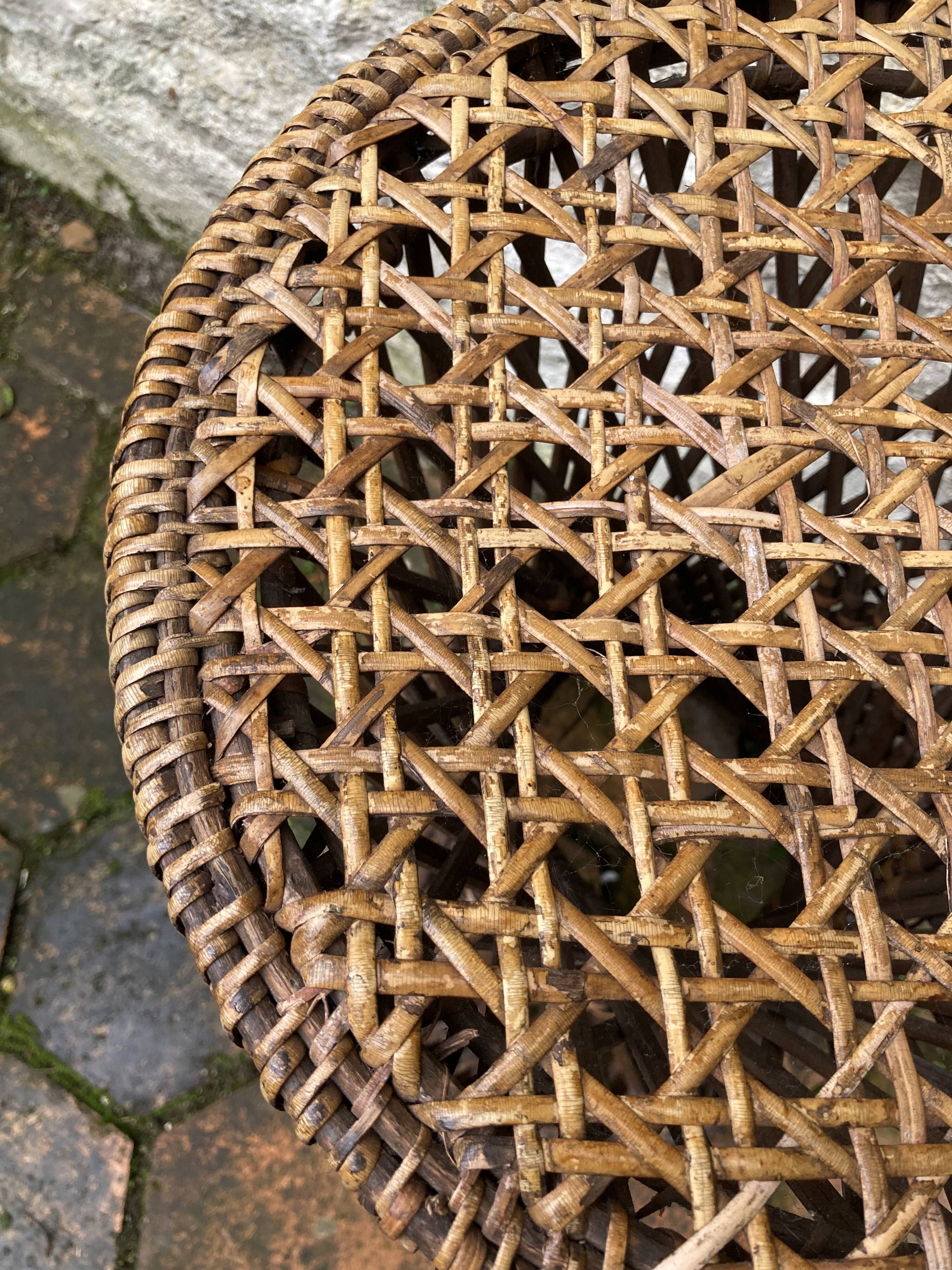 Vintage cane diabolo stool