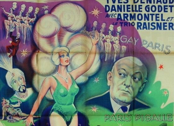 Original movie poster 1959 nights of pigalle 120x160 cm vintage