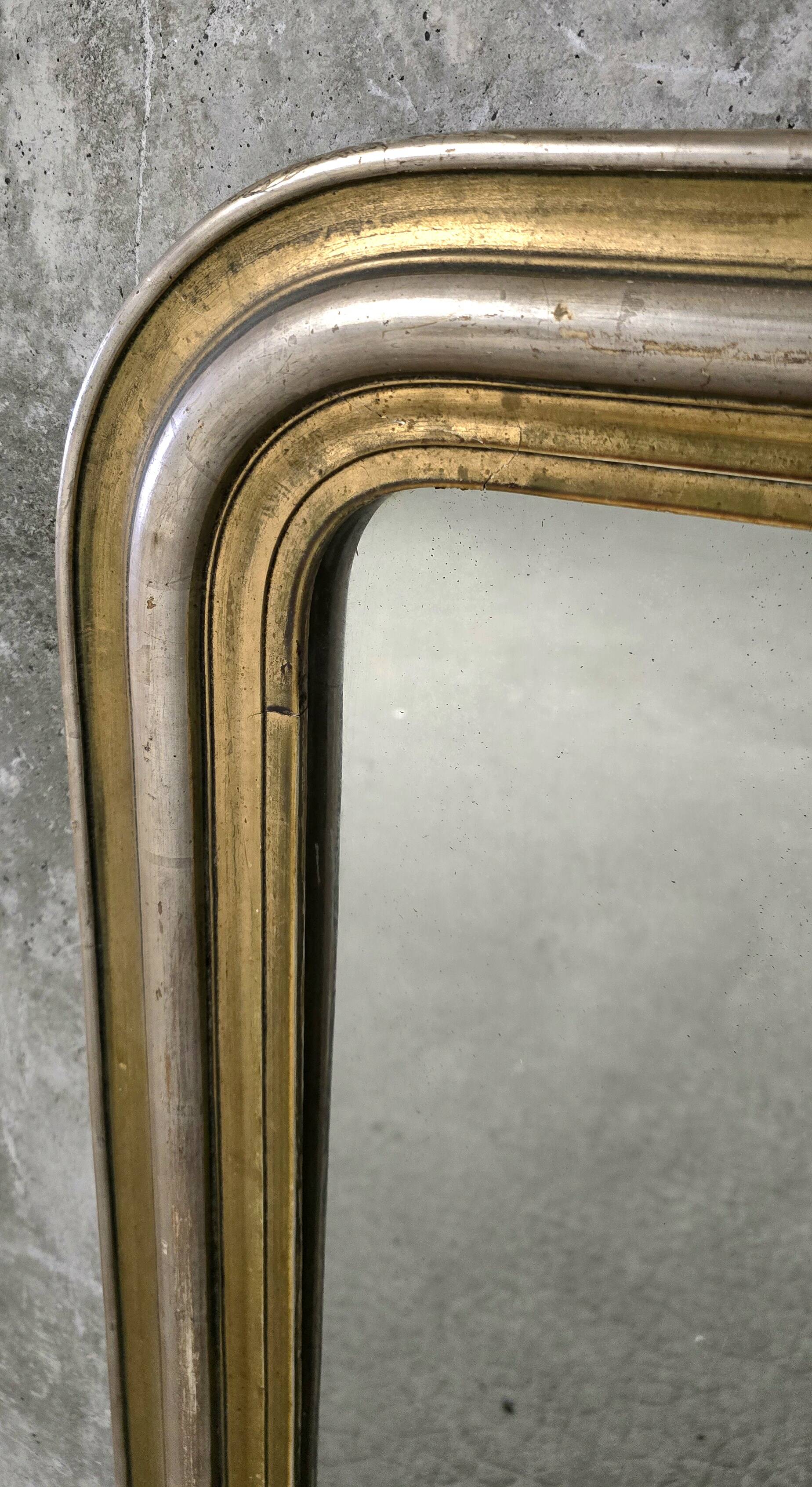 Miroir - trumeau doré et argenté Louis Philippe
