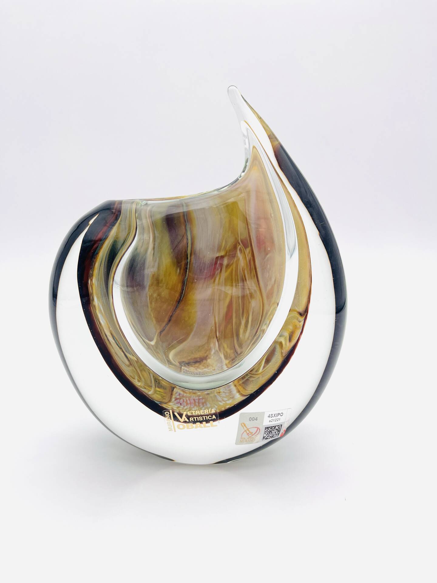 Vase Sculpture Murano Sommerso Michele Onesto Oball Art Glass Signed