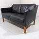 Black leather sofa by Børge Mogensen for Fredericia, Denmark
