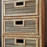 Extra cabinet 3 wicker rattan drawers