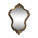 Ancient Mirror Baroque Style A Golden Wood Shell - Vintage Decoration Glass 31x47cm