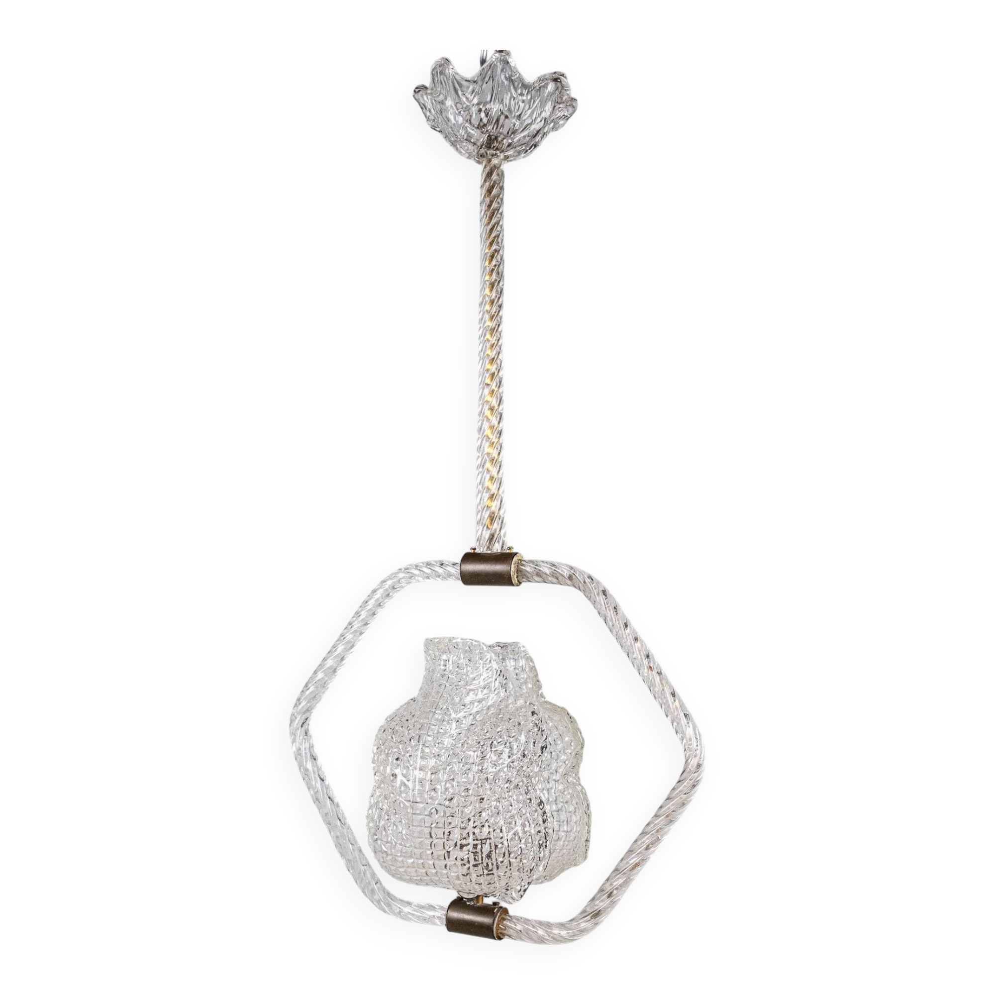 Murano glass chandelier by Barovier & Toso, Italy, 1940s