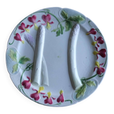 Assiette en barbotine à asperges