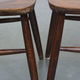 2 chaises bistrot Windsor en bois, années 70