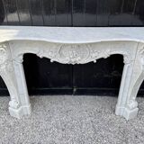 Impressionnante Cheminée De Style Louis XV En Marbre De Carrare Tres Fineme