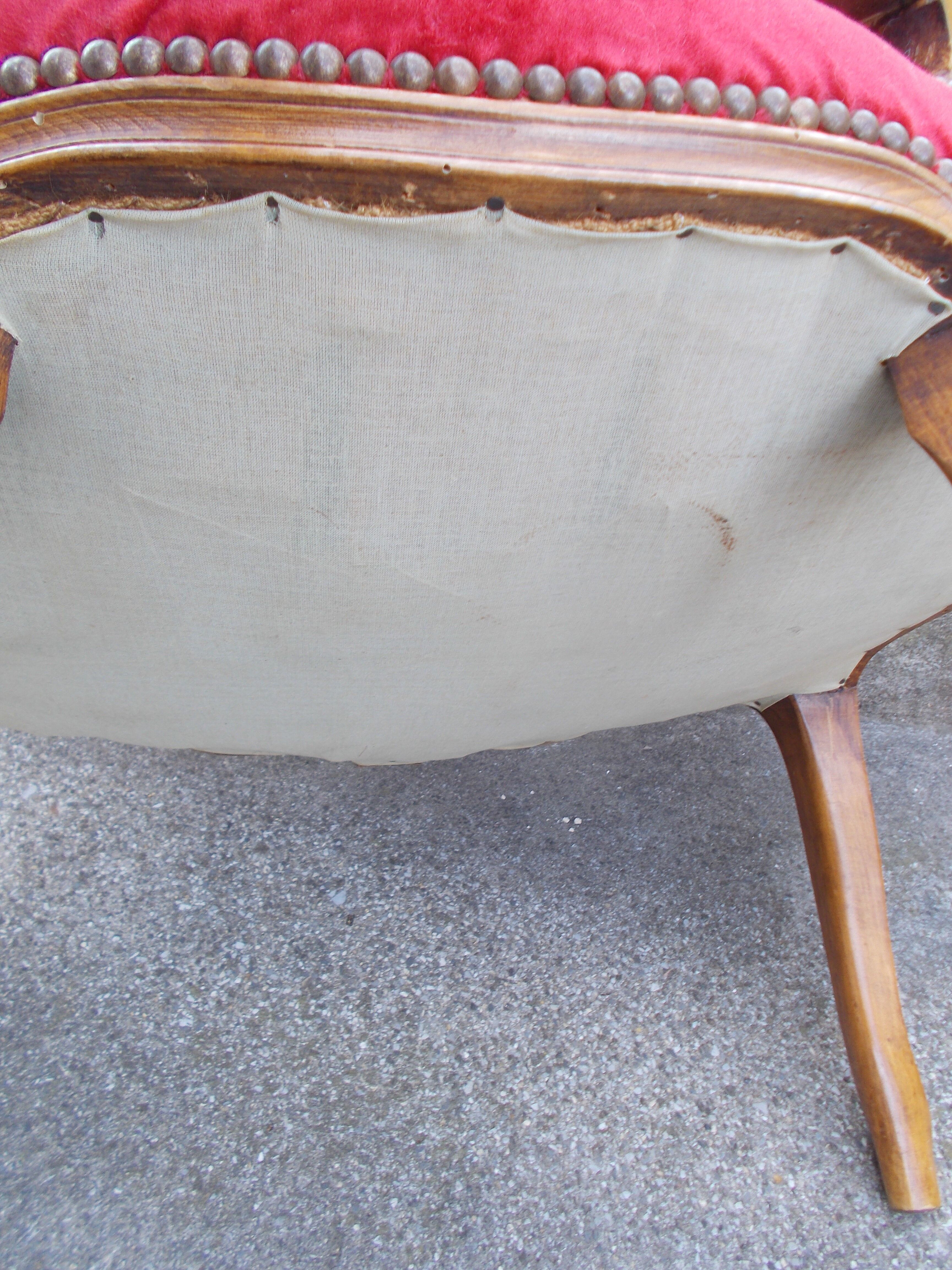 Pair of Louis XV style armchairs