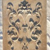 Panel, pediment, wall element in polychrome wood