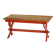 Rustic farmhouse dining table in painted red pine, Sweden, 1920s.