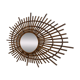 Miroir vintage 1960 soleil rotin style ORTF spirale - 80 x 62 cm