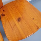 Set of 4 vintage chairs in pine from the 70s