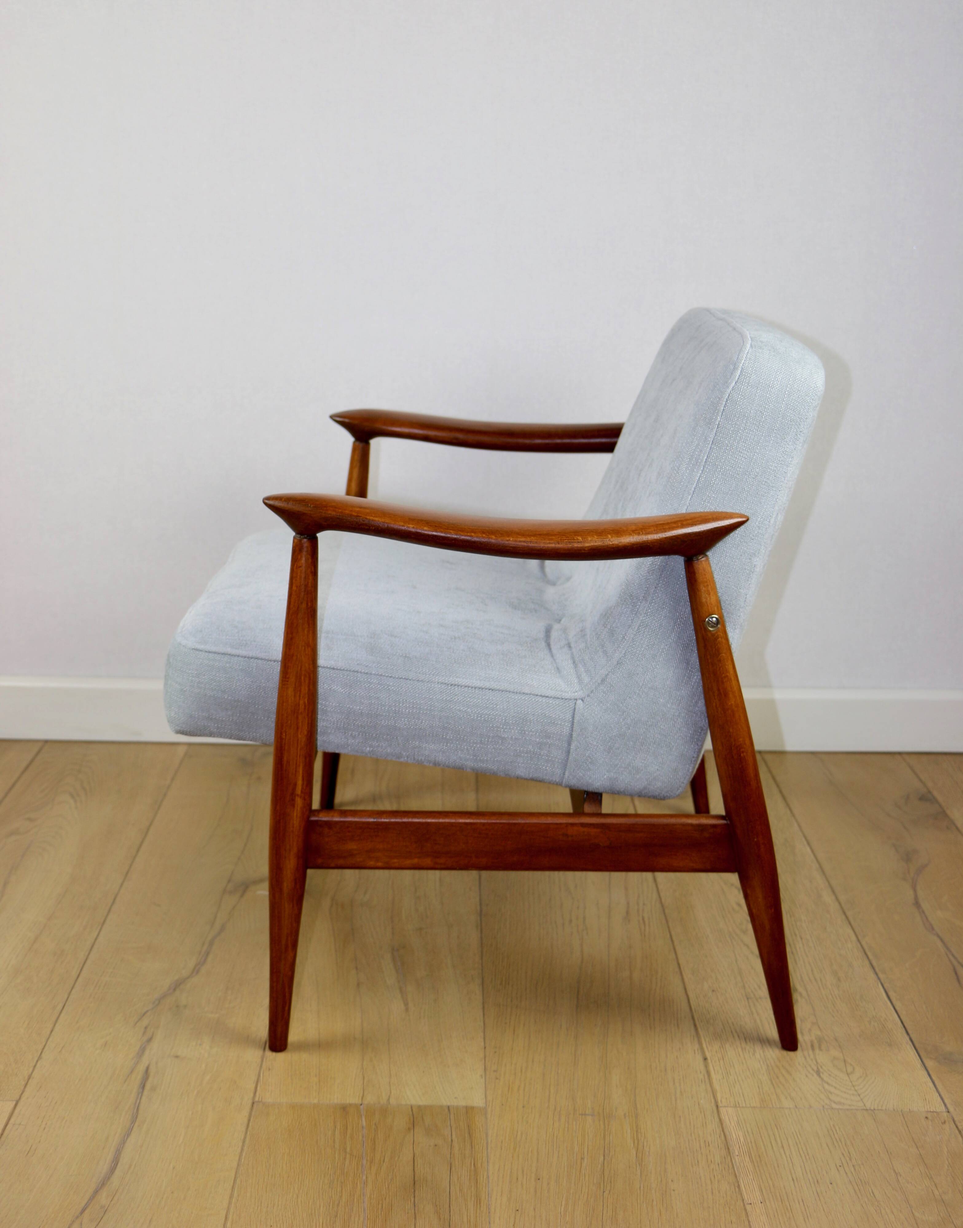 Light Blue GFM63 Lounge Chair by J. Kedziorek, 1970s