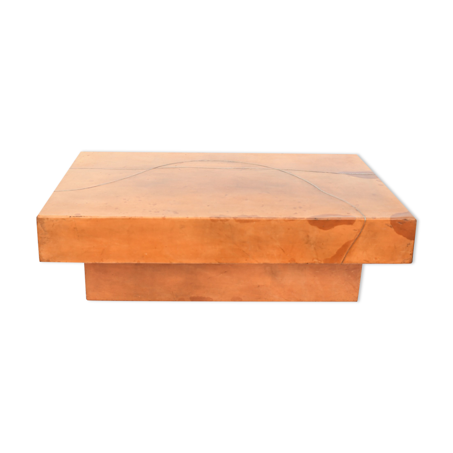 Table basse gainée de cuir