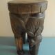elephant stool plant holder vintage African art 50s