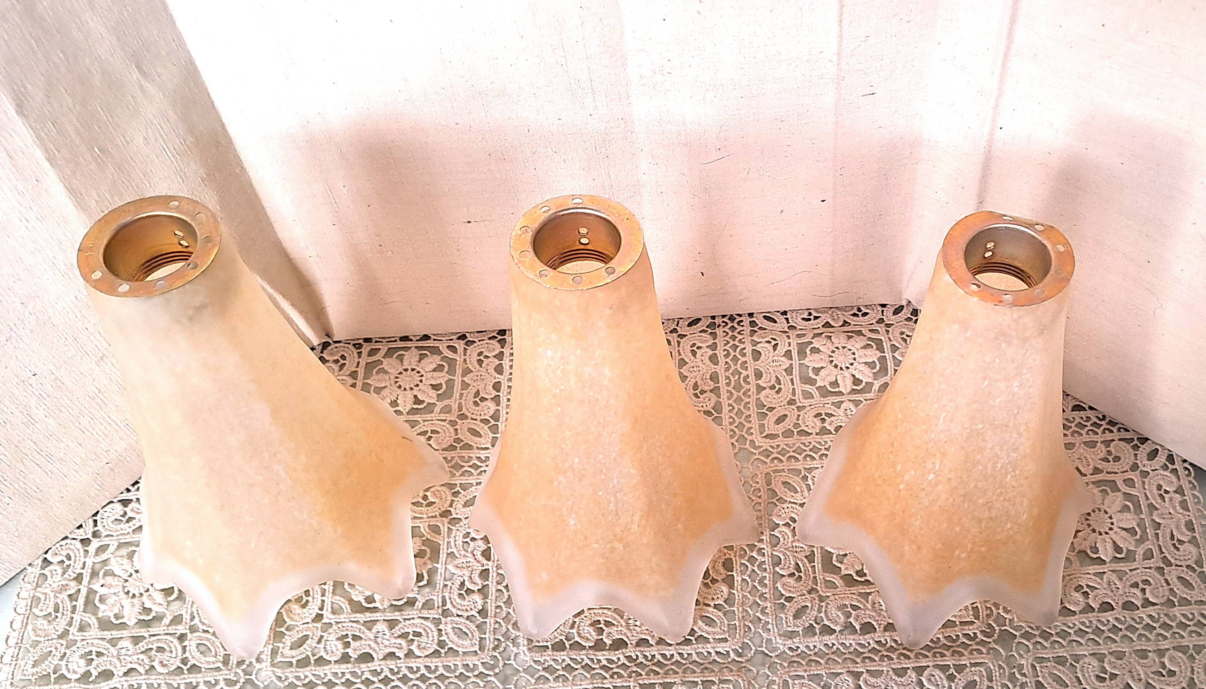 Suspensions Lustre ceiling light Opaline glass France POP 1960 Decoration reduced